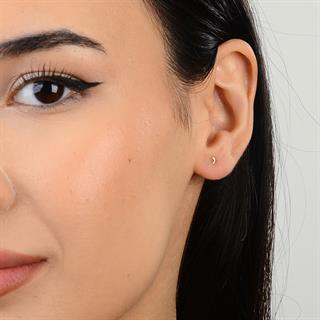 14 Ayar Altın Minik Ay Hilal Küpe