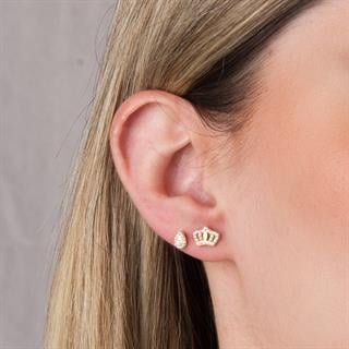 14 Ayar Altın Taşlı Damla Küpe