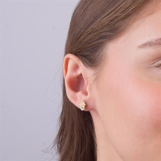 14 Ayar Taşlı Fatma Ana Eli Altın Küpe