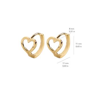 14 Ayar Minik Kalp Halka Altın Küpe