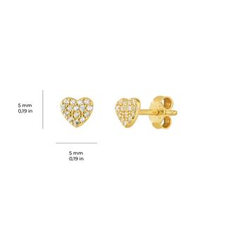 14 Ayar Altın Taşlı Kalp Küpe