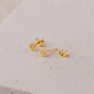 14 Ayar Altın Minik Çiçek Küpe