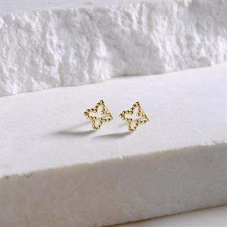 14 Ayar Altın Noktalı Sade Küpe