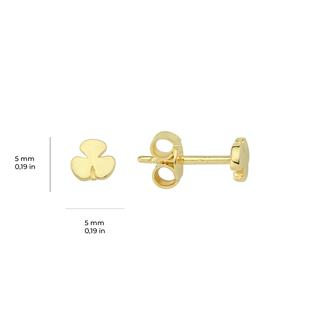 14 Ayar Altın Minik Yonca Küpe