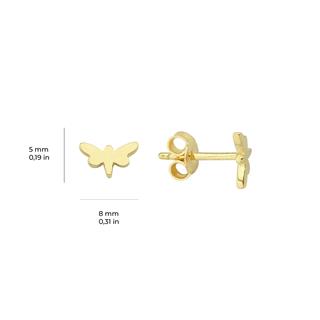 14 Ayar Altın Minik Yufuçuk Küpe