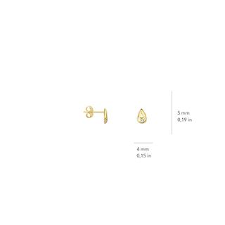 14 Ayar Altın Minik Taşlı Damla Küpe