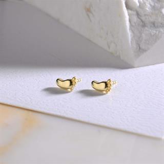 14 Ayar Altın Bebek Ayak İzi Küpe