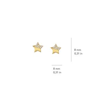 14 Ayar Altın Yıldız Taşlı Küpe