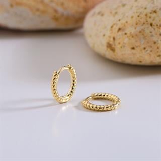 14 Ayar Altın Minik Modern Burgulu Halka Küpe