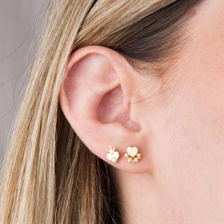 14 Ayar Altın Kalp ve Yıldız Küpe