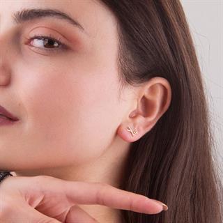 14 Ayar Altın Makas Küpe