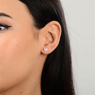 14 Ayar Renkli Kelebek Altın Küpe