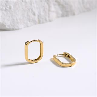 14 Ayar Altın Modern Halka Küpe