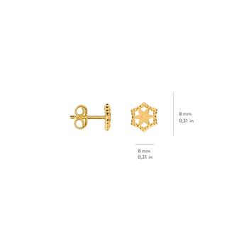 14 Ayar Altın Çiçek Küpe