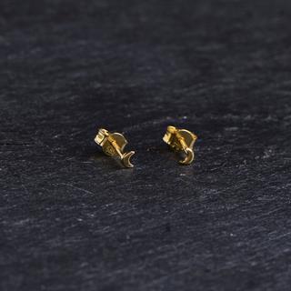 14 Ayar Altın Minik Ay Hilal Küpe