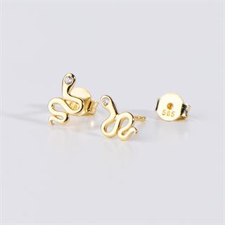 14 Ayar Altın Yılan Küpe