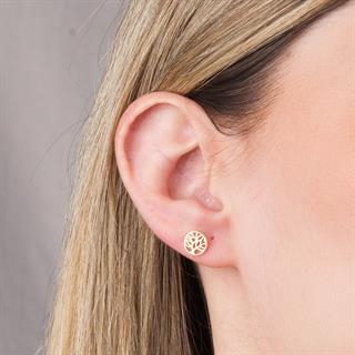 14 Ayar Altın Hayat Ağacı Küpe