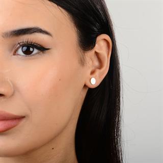 14 Ayar Altın Oval Küpe