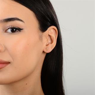 14 Ayar Altın Sol Anahtarı Küpe