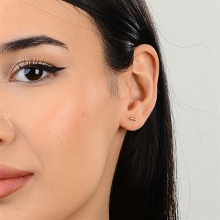 14 Ayar Altın Minik Top Küpe