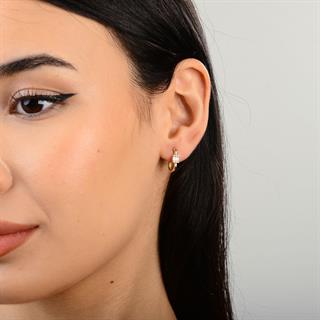 14 Ayar Modern Tek Baget Halka Altın Küpe