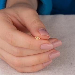 14 Ayar Altın Minik Taşlı Küpe