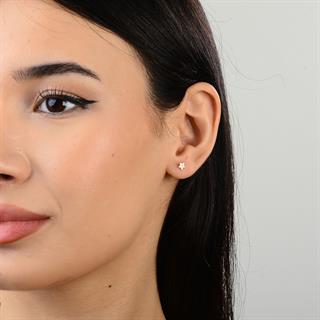 14 Ayar Renkli Yıldız Altın Küpe