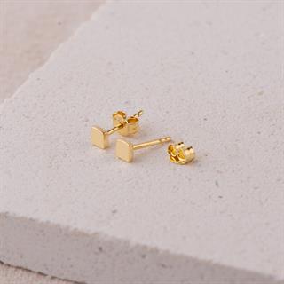 14 Ayar Altın Minik Kare Küpe