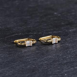 14 Ayar Modern Baget Halka Altın Küpe