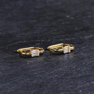 14 Ayar Modern Tek Baget Halka Altın Küpe