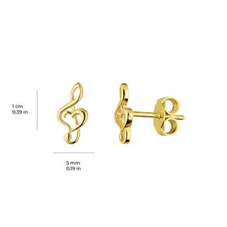 14 Ayar Altın Sol Anahtarı Küpe