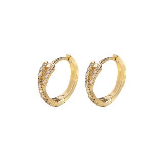 14 Ayar Taşlı Halka Altın Küpe