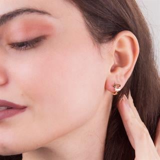 14 Ayar Minik Yıldız Halka Altın Küpe