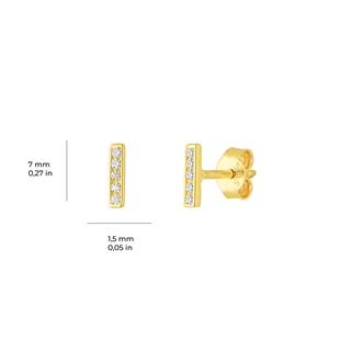 14 Ayar Taşlı Çubuk Altın Küpe