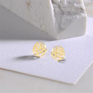 14 Ayar Altın Hayat Ağacı Küpe