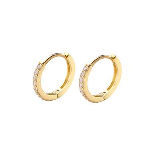 14 Ayar Taşlı Halka Altın Küpe