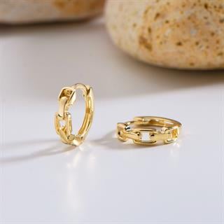 14 Ayar Modern Halka Altın Küpe