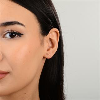 14 Ayar Altın Minik Yonca Küpe