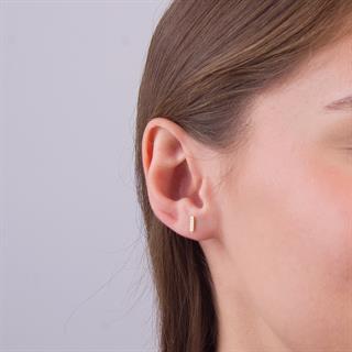 14 Ayar Taşlı Çubuk Altın Küpe