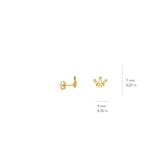 14 Ayar Altın Taç Küpe