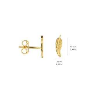 14 Ayar Altın Yaprak Küpe