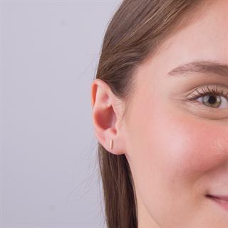 14 Ayar Taşlı Çubuk Altın Küpe