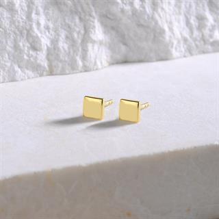 14 Ayar Altın Kare Küpe