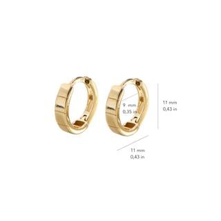 14 Ayar Altın Parlak Modern Halka Küpe