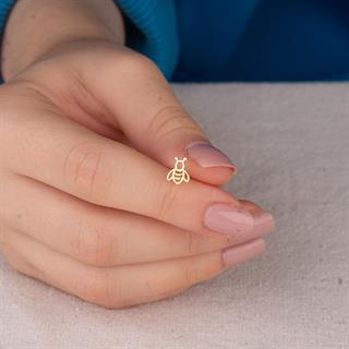 14 Ayar Altın Arı Küpe