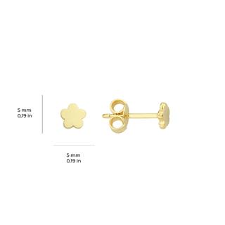 14 Ayar Altın Minik Çiçek Küpe