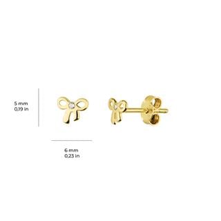 14 Ayar Altın Taşlı Fiyonk Küpe