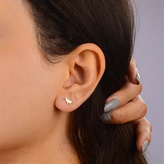 14 Ayar Altın Minik Yufuçuk Küpe