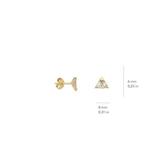 14 Ayar Altın Baget Taşlı Üçgen Küpe