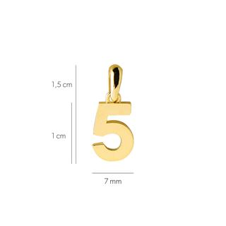 14 Ayar Beş Rakamı Altın Kolye Ucu